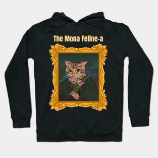 Kawaii Cat Famous Cat Art The Mona Feline-a Hoodie